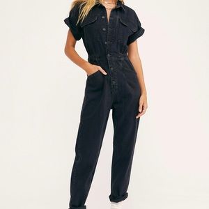 Free People Marci coverall faded black XS